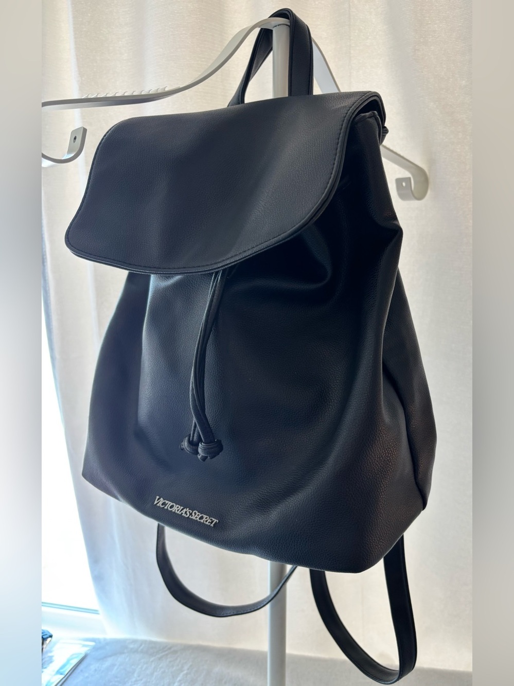 Victoria's Secret Black Drawstring Backpack